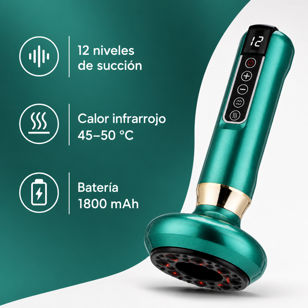 MassagePro CelluVac™ — Masajeador Anticelulítico Succión + Calor